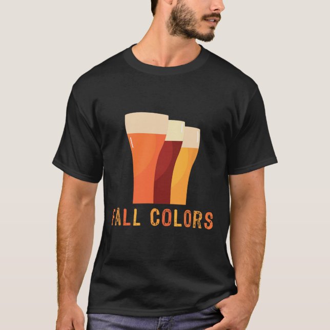T-shirt Octoberfest Automne Couleurs Funny Bière Boire Vin (Devant)