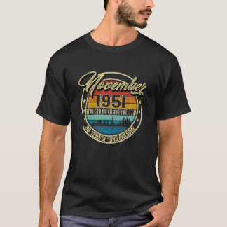 T-shirt OCTOBRE 1951 69 ans 69 ans Quarantaine Anniversair