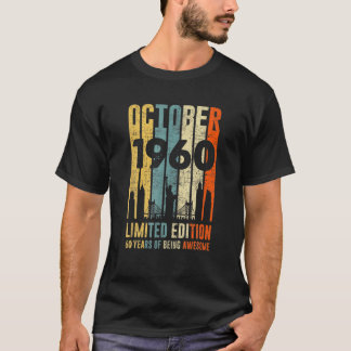 T-shirt Octobre 1960 T Chemise 60 Ans Chemise 1960