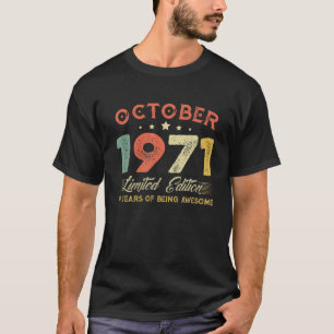 T-shirt Octobre 1971 49 Ans Vintage 49e Anniversaire Gi