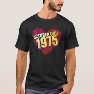 T-shirt Octobre 1975 Girl Limited Edition Love Big Heart B