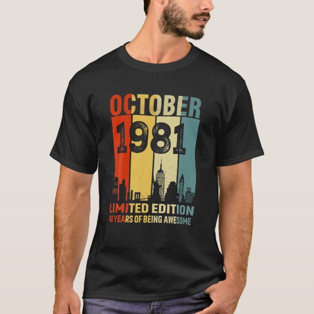 T-shirt Octobre 1981 Edition Limitée 40 Ans D'Être Awe (Devant)