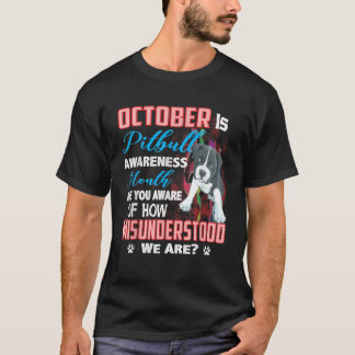 T-shirt Octobre Est Le Mois De Sensibilisation À Pitbull T