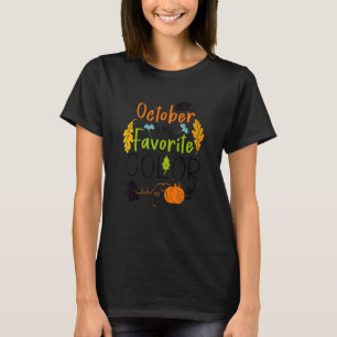 T-shirt Octobre Est Ma Couleur Favorite Feuilles Automne L