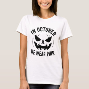 T-shirt Octobre Nous Portons Le Cancer Du Sein Rose Hallow