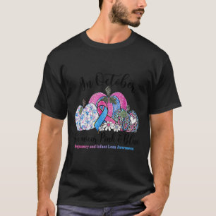 T-shirt Octobre Nous Portons Nk & Bleu Grossesse Perte Béb