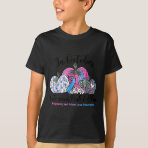 T-shirt Octobre Nous Portons Nk & Bleu Grossesse Perte Béb