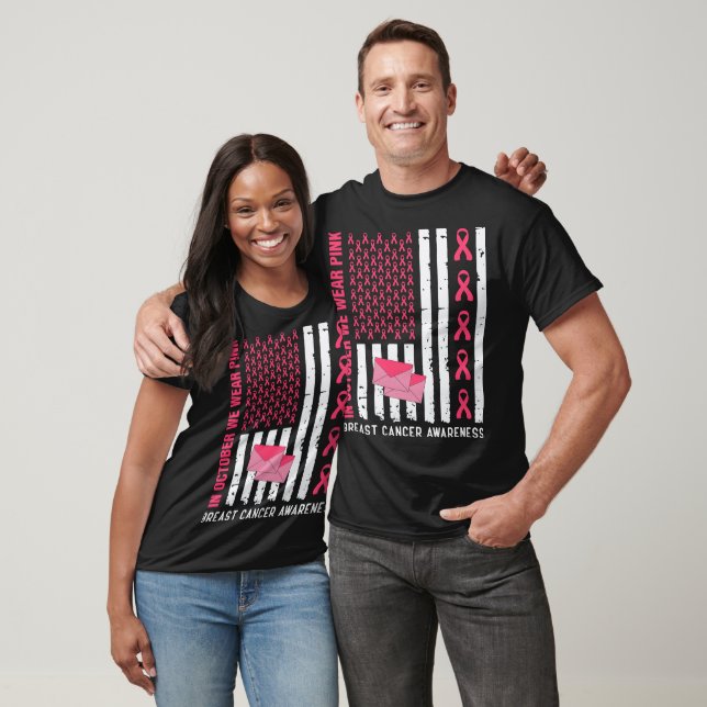 T-shirt Octobre Nous Portons Pink Breast Cancer Sensibilis (Unisexe)
