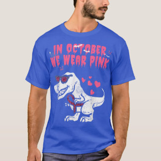 T-shirt Octobre Nous Portons Pink Tre Dinosaur Dino Leopar
