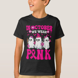 T-shirt Octobre Porter Pink Breast Cancer Guerrier Ghost H