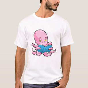 T-shirt Octopus à la lecture d'un livre