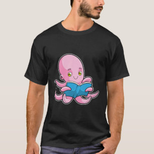 T-shirt Octopus à la lecture d'un livre