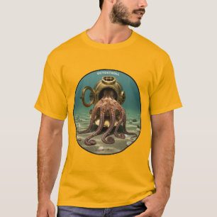 T-shirt Octopus à l'intérieur d'un casque de plongée Vinta