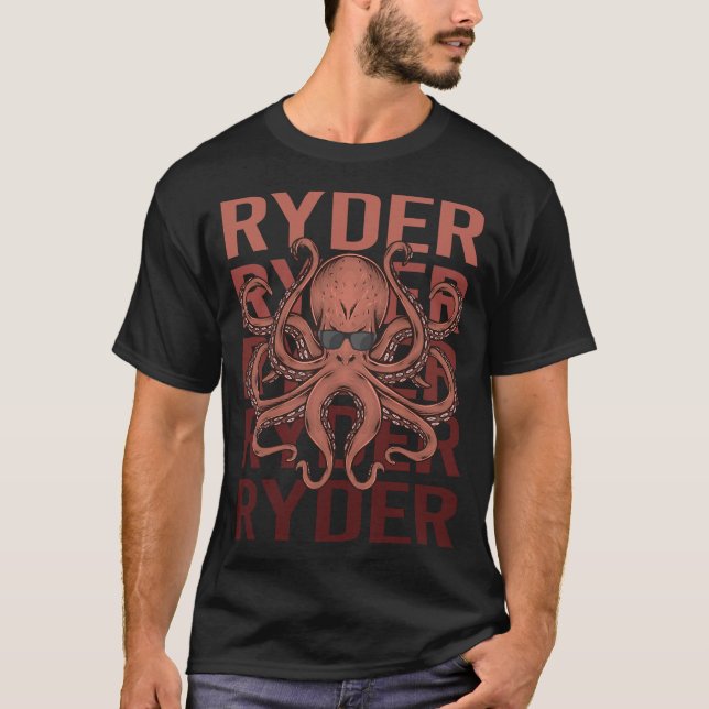 T-shirt Octopus amusant - Nom du Ryder (Devant)