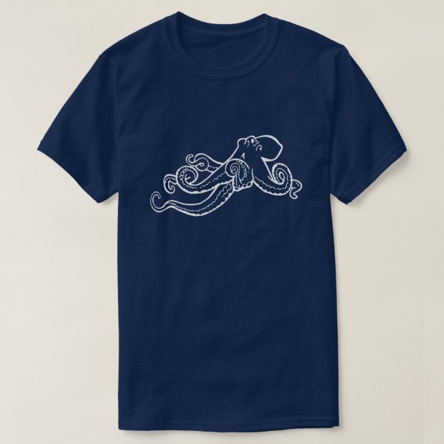 T-SHIRT OCTOPUS BLANC PERSONNALISABLE AJOUTER VOTRE NOM/PH (Design devant)