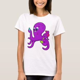T-shirt Octopus comme enseignant avec équipement de labora