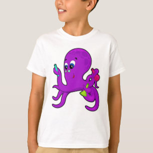 T-shirt Octopus comme enseignant avec équipement de labora
