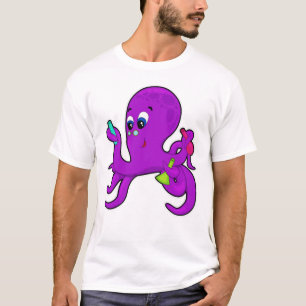 T-shirt Octopus comme enseignant avec équipement de labora