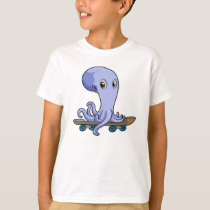 T-shirt Octopus comme patineur avec skateboard