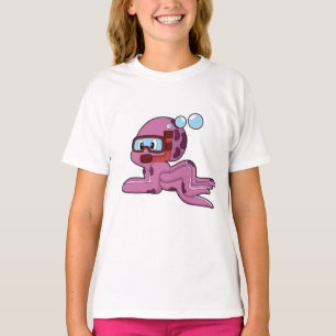 T-shirt Octopus comme plongeur avec tuba