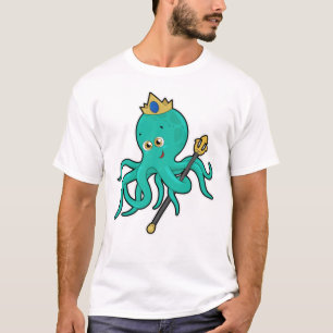 T-shirt Octopus comme roi avec Trident