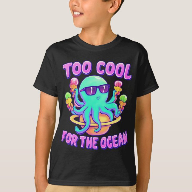 T-shirt Octopus cool sur flotteur Saturne avec glace (Devant)