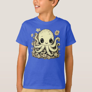 T-shirt Octopus dans les fleurs Cute Animal design