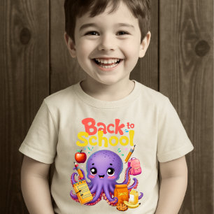 T-shirt Octopus de l'école joyeuse - Conception de retour