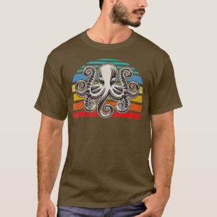 T-shirt Octopus de style rétro