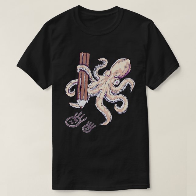 T-shirt Octopus dessine sa famille (Design devant)