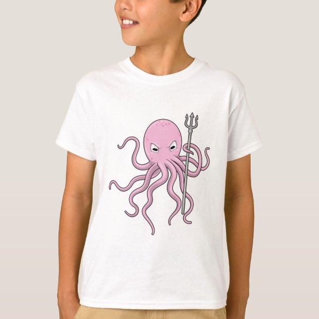 T-shirt Octopus en tant qu'assistant avec Trident (Devant)