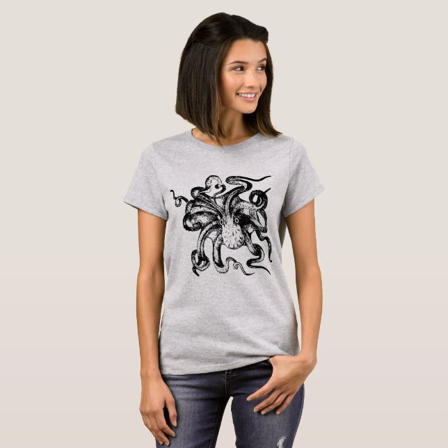 T-shirt Octopus gris (Devant entier)
