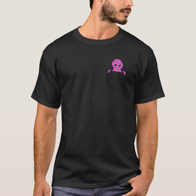T-shirt Octopus Happy Pocket Little Octopus (Devant)