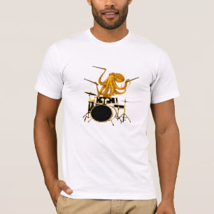 T-shirt Octopus jouer batterie tammer chemise tambour tee 