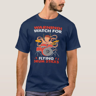 T-shirt Octopus Jouer des tambours Avertissement Veiller à