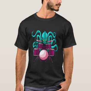 T-shirt Octopus Jouer Tambour Kit Pour Batteurs