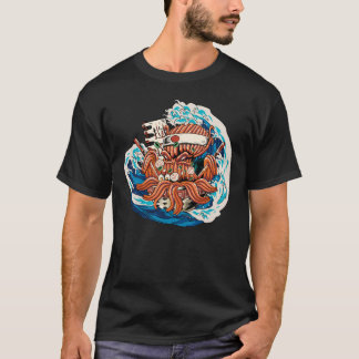 T-shirt Octopus Kraken Manger Japonais Ramen 1