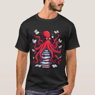 T-shirt Octopus Lecture Livre Bookaholic Lecteur de ver de
