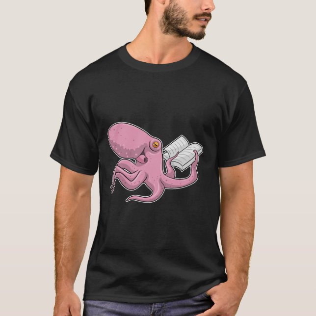 T-shirt Octopus Nerd avec le livre (Devant)