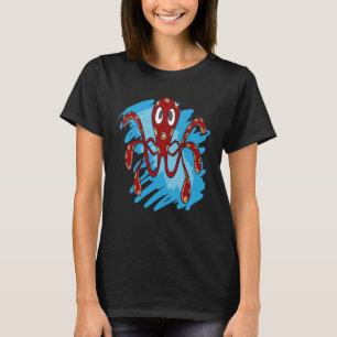 T-SHIRT OCTOPUS SEA ANIMAL MARINE OCÉAN OCTOPUS ROUGE SPOT