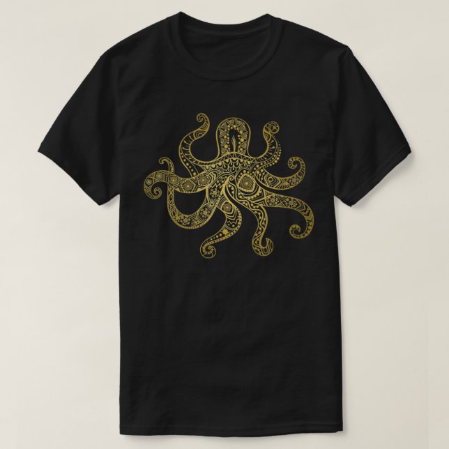 T-shirt Octopus Steampunk Kraken Giant Squid Tentacles Gif (Design devant)