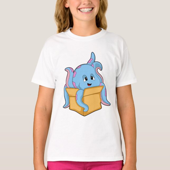 T-shirt Octopus with Packet. (Devant)