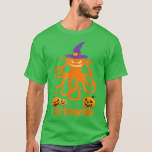 T-shirt Octoween Joyeux Halloween Funny Citrouille Octopus