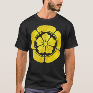 T-shirt Oda Mon Japanese samurai clan en faux gold 