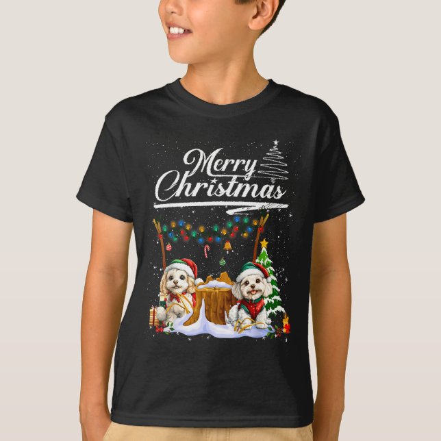 T-shirt Odle Christmas Tree Lights Decorations Dog Lover X (Devant)