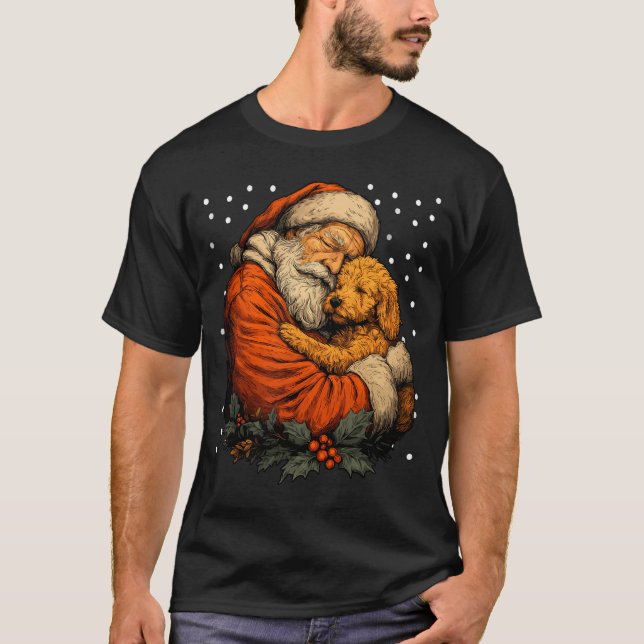 T-shirt Odle Dog And Santa Claus Winter Season Christmas A (Devant)