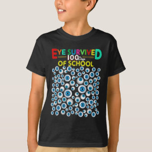 T-shirt Oeil A Survécu 100 Jours De Sondage Enseignant Enf