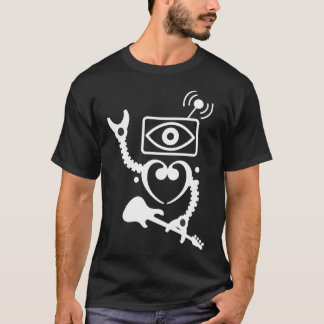 T-shirt Oeil Coeur Basse Bot Cute Bass Guitare Amour