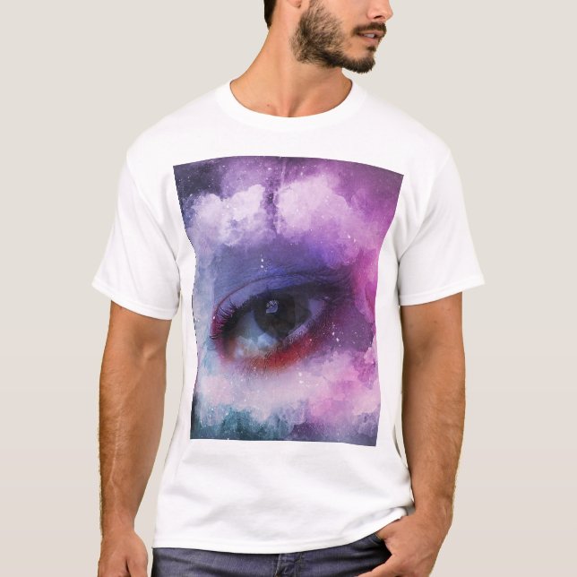 T-shirt oeil créatif pourpre (Devant)