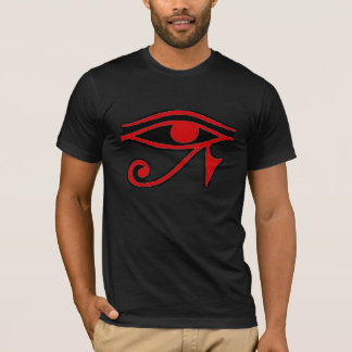T-shirt Oeil de chemise noire rouge de Horus